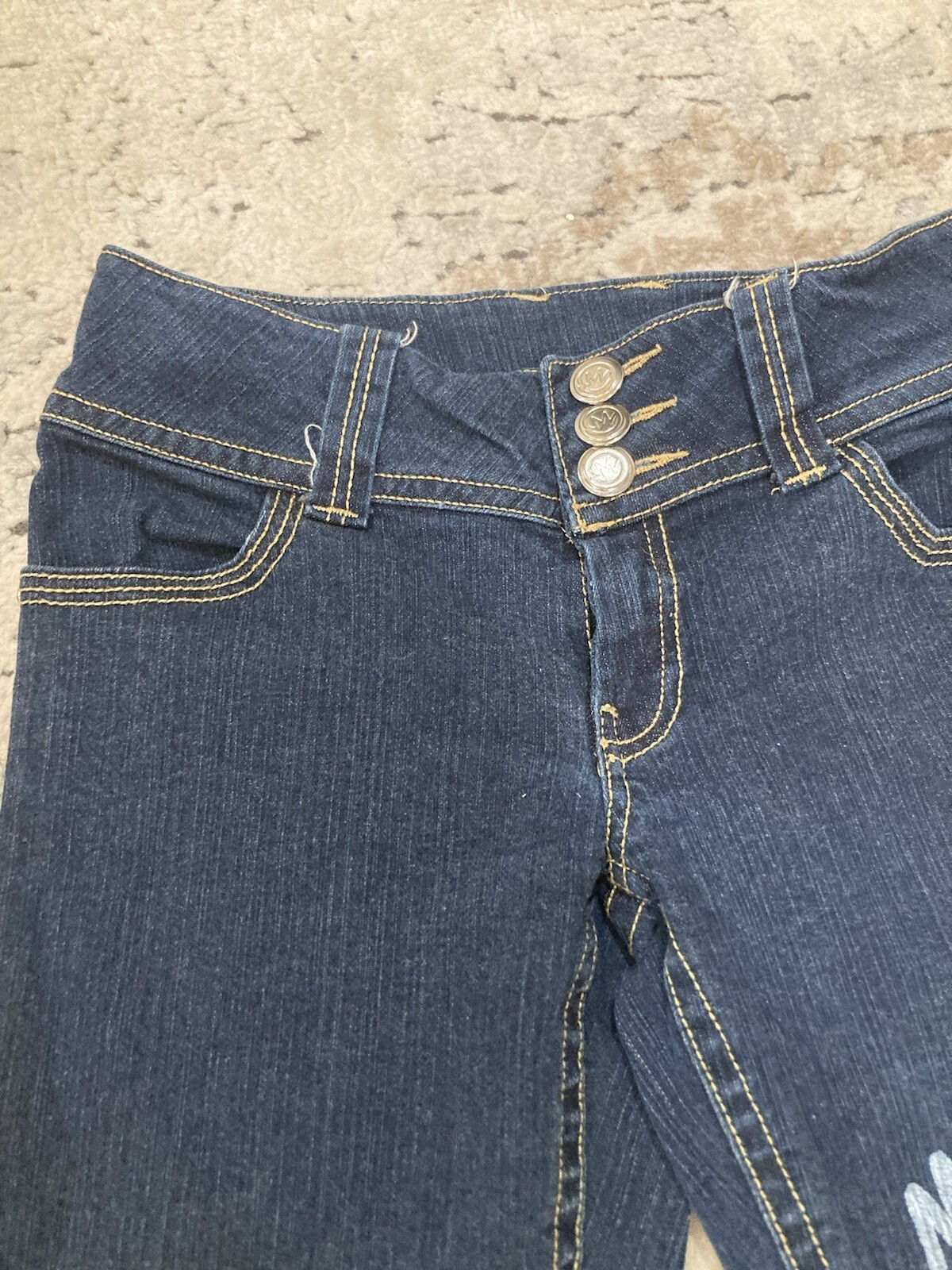 Miskeen Originals Jeans Women's Size 7 Vintage, painted, blue denim image 3
