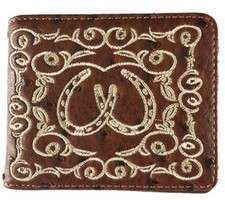 Horseshoe Mens Wallet Texas Western Bifold W088 Brown