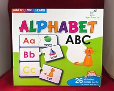 Match  Learn Alphabet ABC Puzzle Cards - Letter to Word - Ages 3 