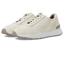 Peter Millar Men's Wayfare Runner Sneaker Ivory Suede Shoes US 11M
