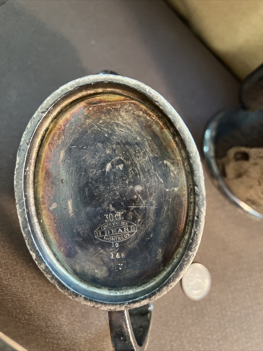 2 RARE Vtg Antique Orfevrerie H. Beard Montreux Old “Hotel” Silver