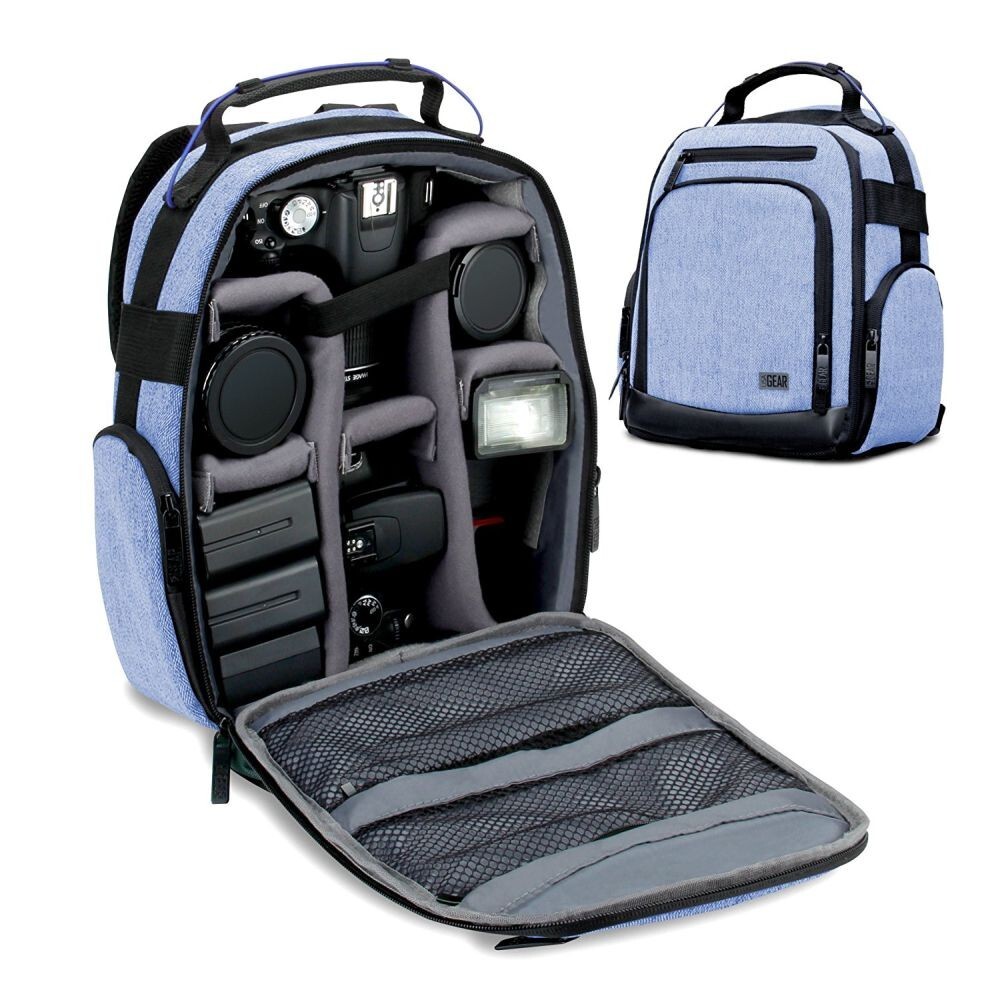 Sac à dos photo BLEU : protégez votre reflex de l'humidité en randonnée et à moto