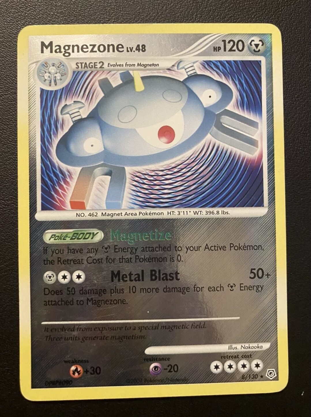 POKEMON TCG MAGNEZONE 8/130 REVERSE HOLO DIAMOND AND PEARL BASE LP!!