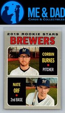 2019 Topps Heritage #88 Brewers 2019 Rookie Stars (Corbin Burnes / Nate Orf)