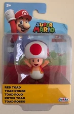 NIB Jakks Pacific Nintendo Super Mario - Red Toad 2 1/2" Mini Figure Toy