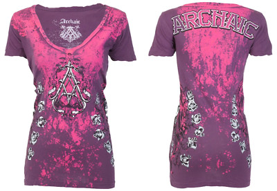 Rebel Saint by Affliction Women's T-shirt Death Chase Biker Tattoo