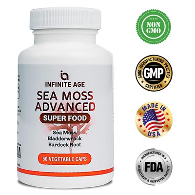 Infinite Age Sea Moss Advanced Superfood - Burdock, Bladderwrack, Thyroid Care