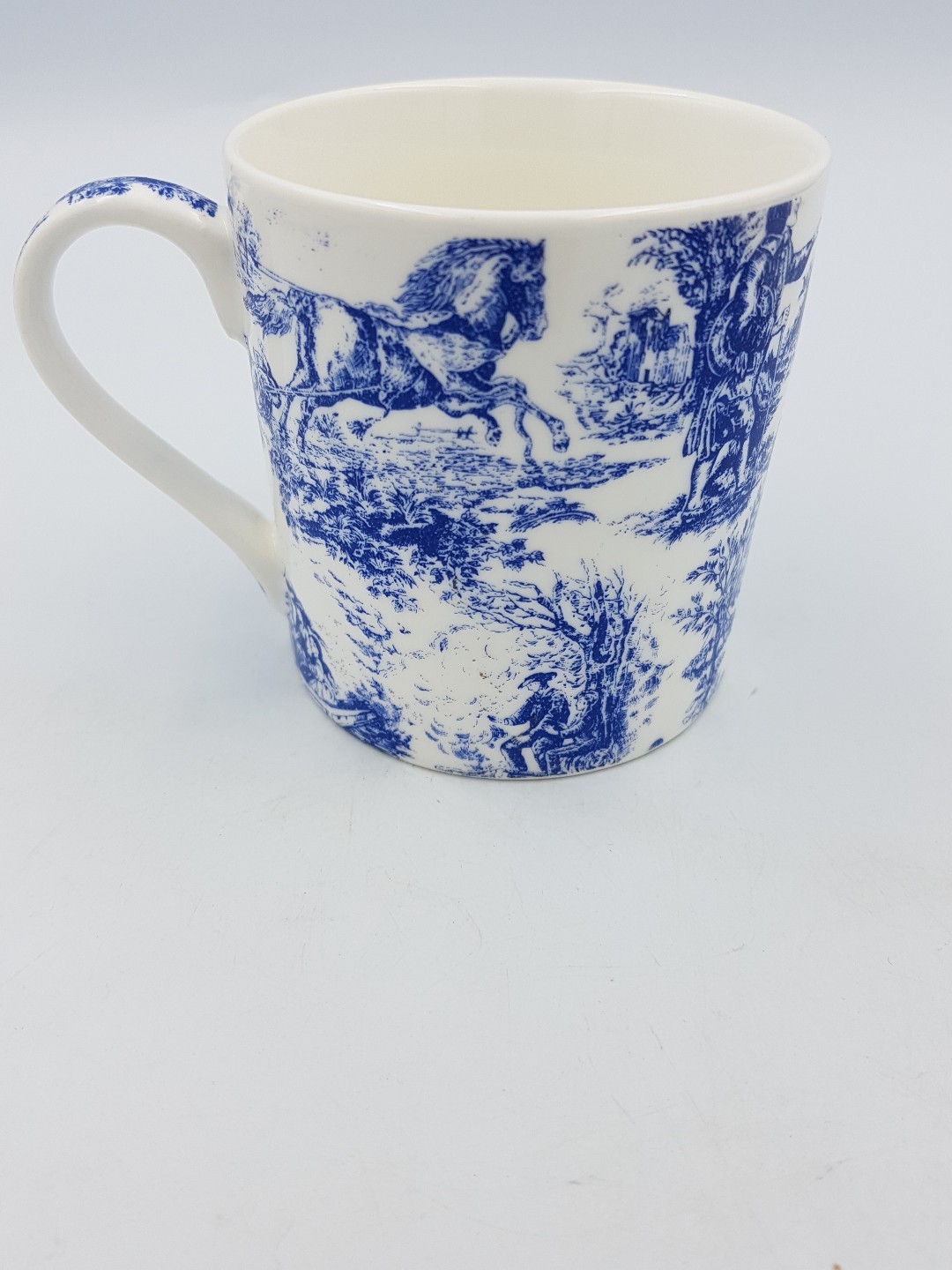 SUPERBE BRULOT TASSE A CAFE BELLE CERAMIQUE EPAISSE BLANC/BLEU XIX