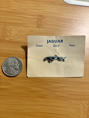 Spilla bavero auto Jaguar XJ XK E emblema distintivo raro argento da collezione - Foto 2 di 8