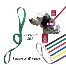 12pc Pet No SLIP KENNEL 1 in x 6 ft LEAD QuickFit Nylon LEASH ANIMAL DOG CONTROL