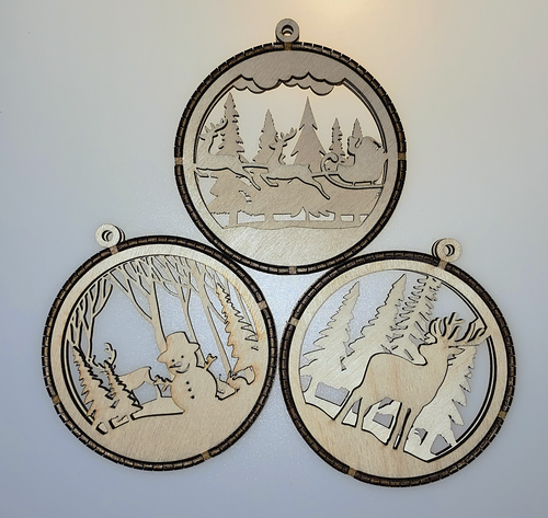 Weihnachtskugel Weihnachtsbaum Weihnachten Anhänger Deko Holz Schmuck Set - Bild 2 von 9