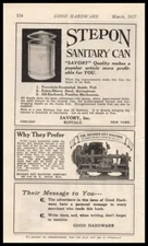 1922 Savory Inc Buffalo New York StepOn Sanitary Trash Can Vintage Print Ad