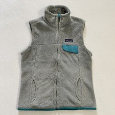 Patagonia Tailored Grey Nickel XDye Tobago Blue Teal Re-Tool Fleece Vest 25445 S