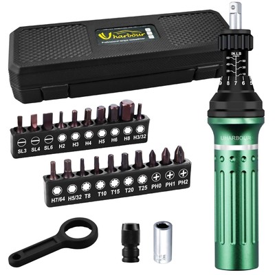 Torque Screwdriver 10-60 in.lb, Torque Screwdriver Set with 1/4'' Elastic Bit ...