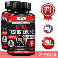 (2 Pack) Natural Testosterone Booster Muscle & Testosterone Support Bodybuilding