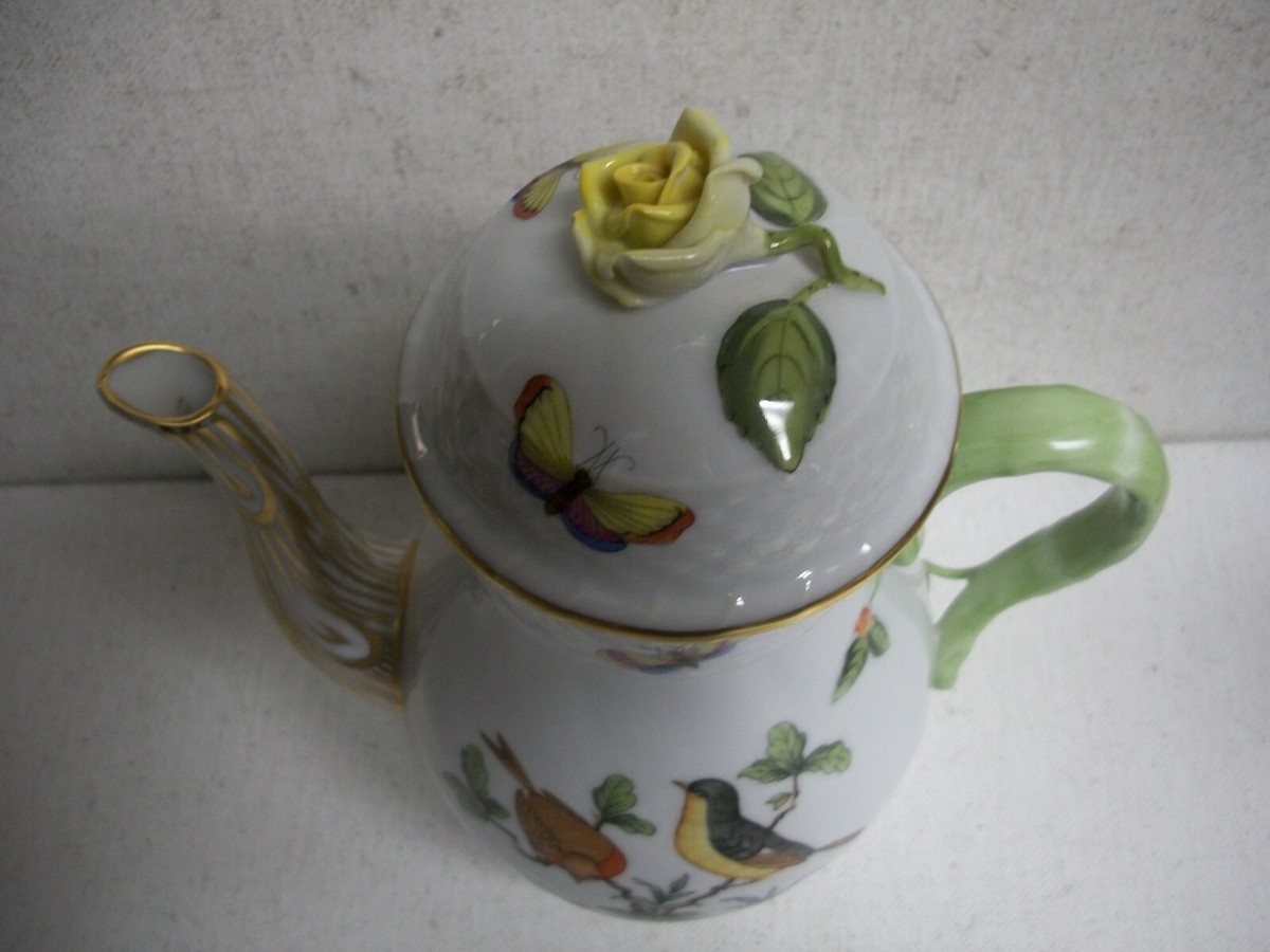 食器 HERENDHVNGARY HANDPAINTED Herend Hungary Basket, Porcelain Open Weave, Hand Painted