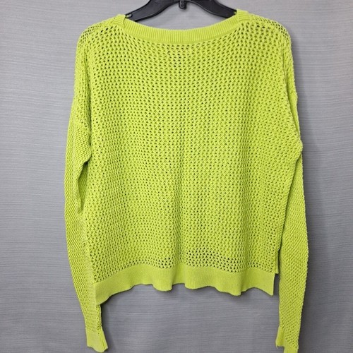 Jeans by Buffalo Lime Green Net Long Sleeve Open Knit Top Shirt Size S - 第 6/10 張圖片