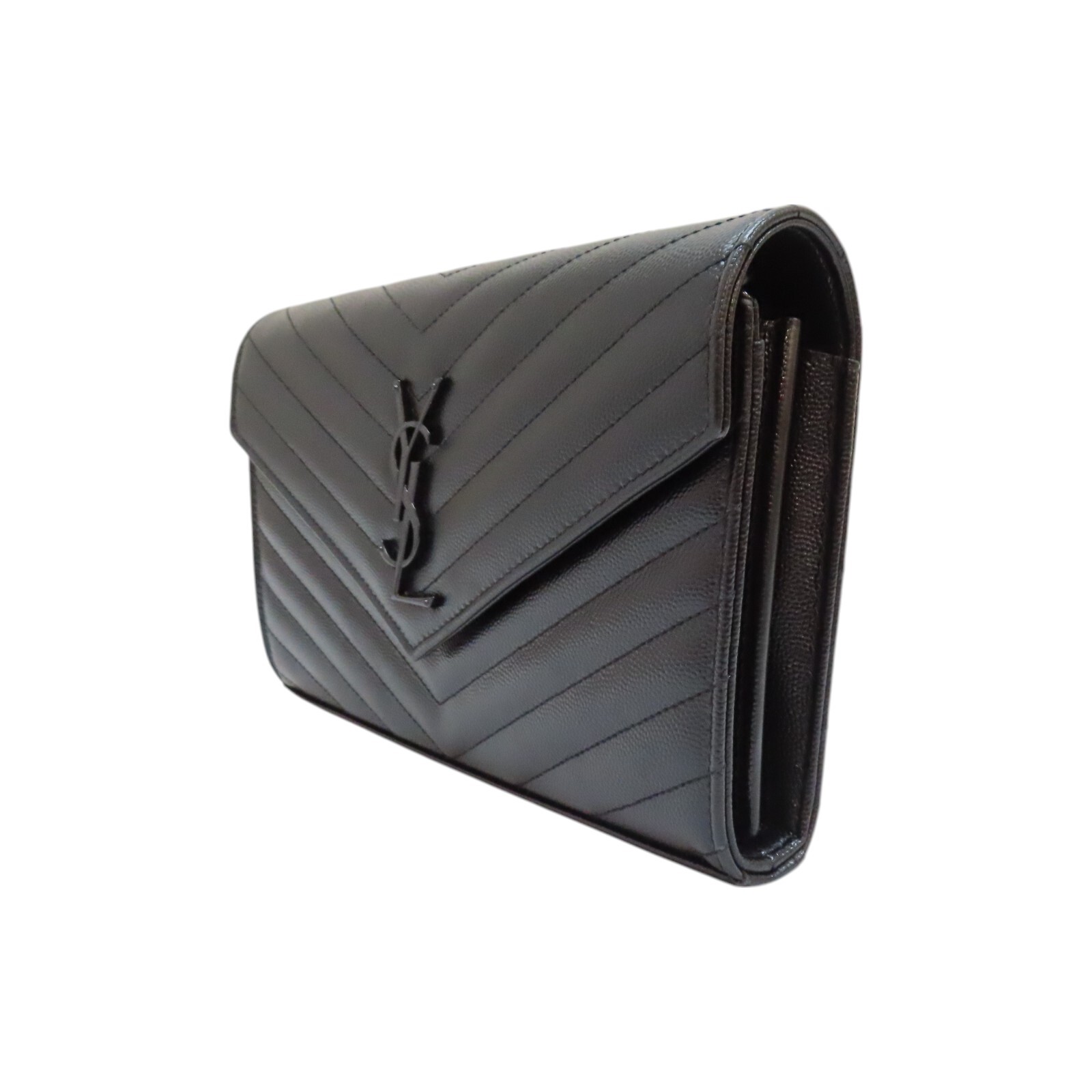 Borsa a tracolla SAINT LAURENT Chevron Cassandre So nera pelle di vitello nera