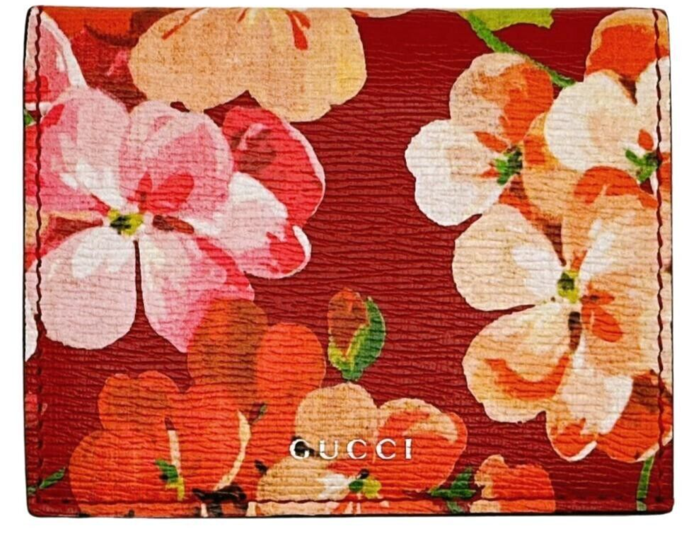 GUCCI WALLET グッチ 財布 Gucci 410120 Bifold Wallet Blooms Flower Red Used From Japan