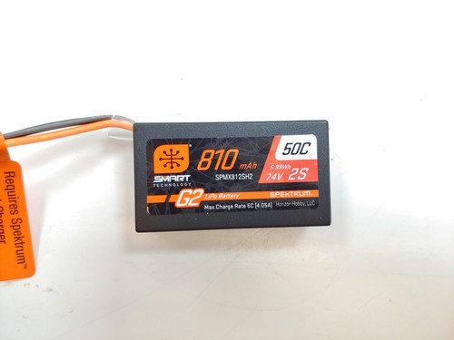 NEW: Spektrum G2 810mah 7.4v 2s 50c Hard Case LiPo Battery ic2 & Charger Mini-T - Bild 2 von 7