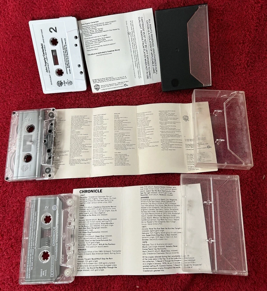 Creedence Clearwater Revival John Fogerty 3 Cassette lot Chronicle Centerfield + Foto 3 de 3