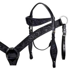 Horse Show Saddle Tack Trense Western Leder Kopfstück Brusthalsband