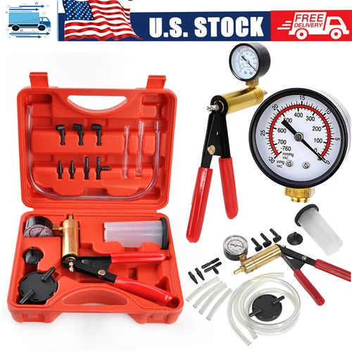 Universal Hand Held Vacuum Pressure Pump Tester Brake Fluid Bleeder Car Tool Kit