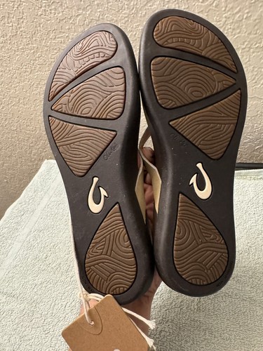 Olukai Ho’opio Women’s Sandals Leather Flip-Flops Tan Size 5 - Picture 5 of 6