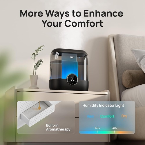 Smart Humidifiers for Bedroom, 6L Top Fill Supersized Cool Mist Humidifier fo... - Picture 6 of 9