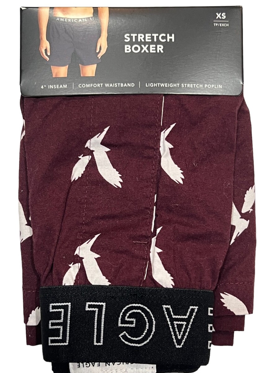 NWT AMERICAN EAGLE Stretch Boxer Sz XS-S-M-L-XL Maroon White