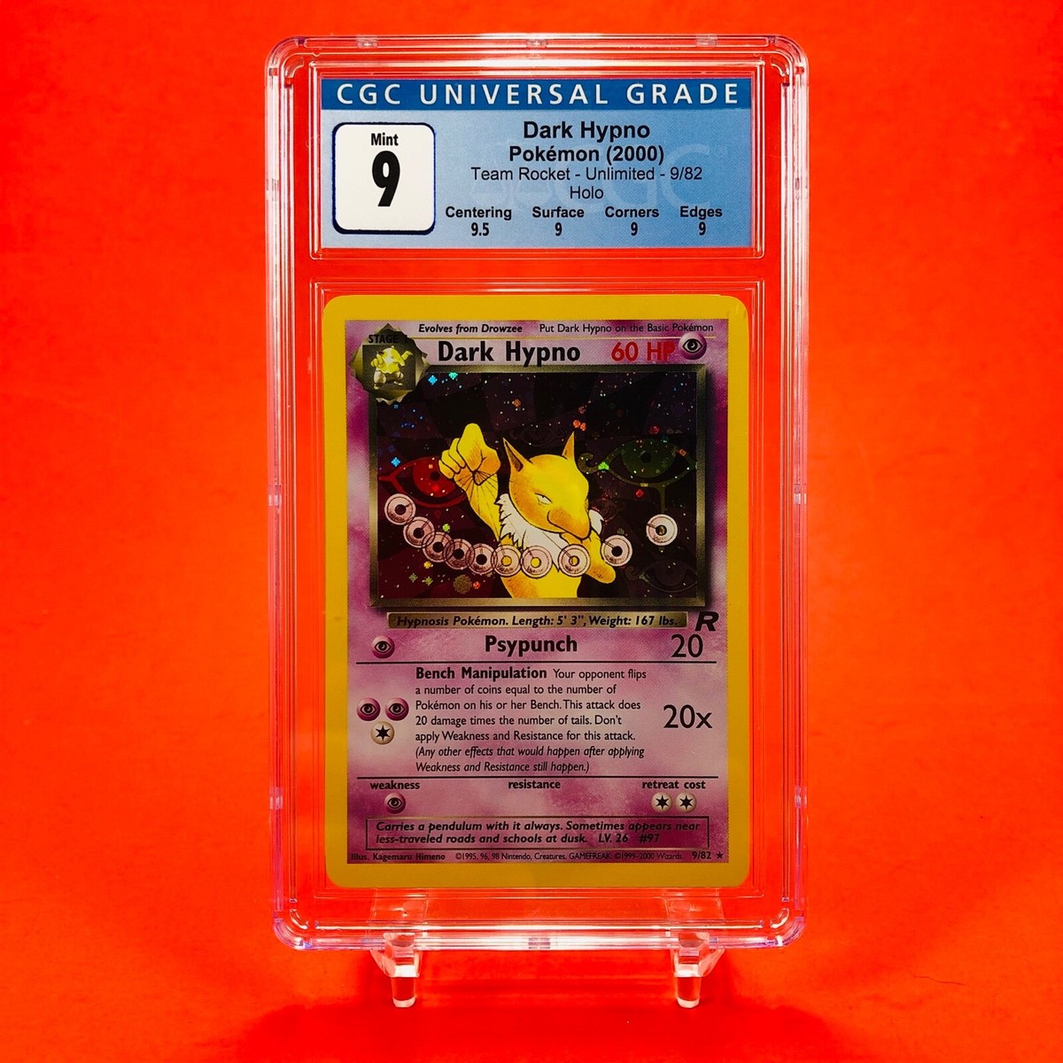 Pokemon Dark Hypno CGC 9 Team Rocket Unlimited 9/82 Mint Rare Holo PSA