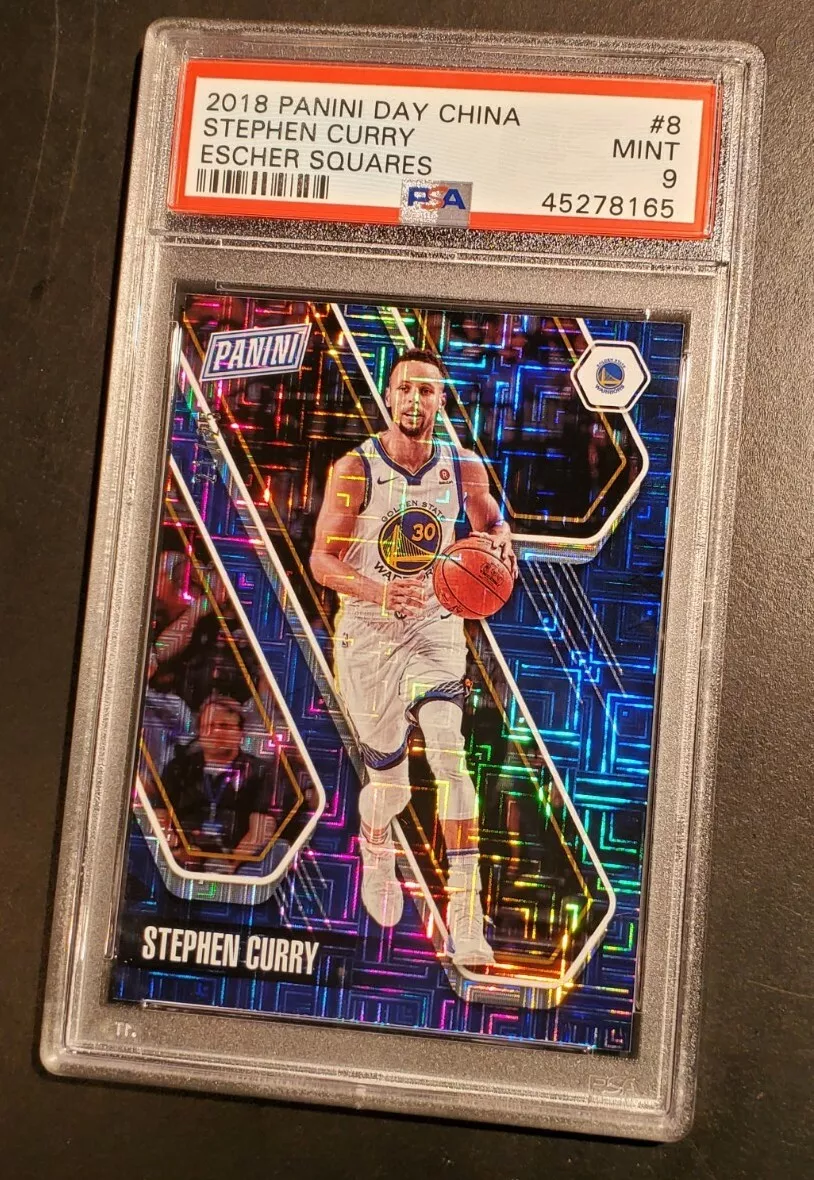 2017 Stephen Curry Panini China Day Escher Squares 21/25 Graded PSA MINT 9