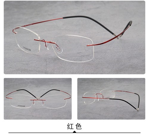 Ultraleichtes randloses Brillengestell Reintitan Retro ohne Schraube Brillengestell - Bild 17 von 24