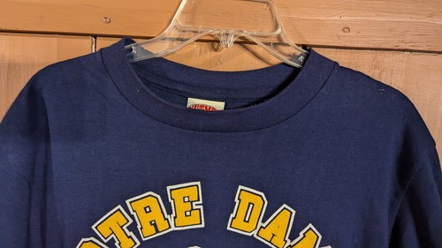 Vintage NUTMEG Notre Dame Fighting Irish T-Shirt blau Gr. L Einzelnaht Kobold - Bild 2 von 9