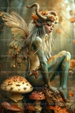 FAIRY  ART PRINT, Cottagecore Decor, Fairytale Poster, Gothic Lady Fae D413