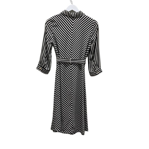 NWT H&M dress sz 4 black white stripes midi dress office minimalist NEW career - Picture 3 of 7