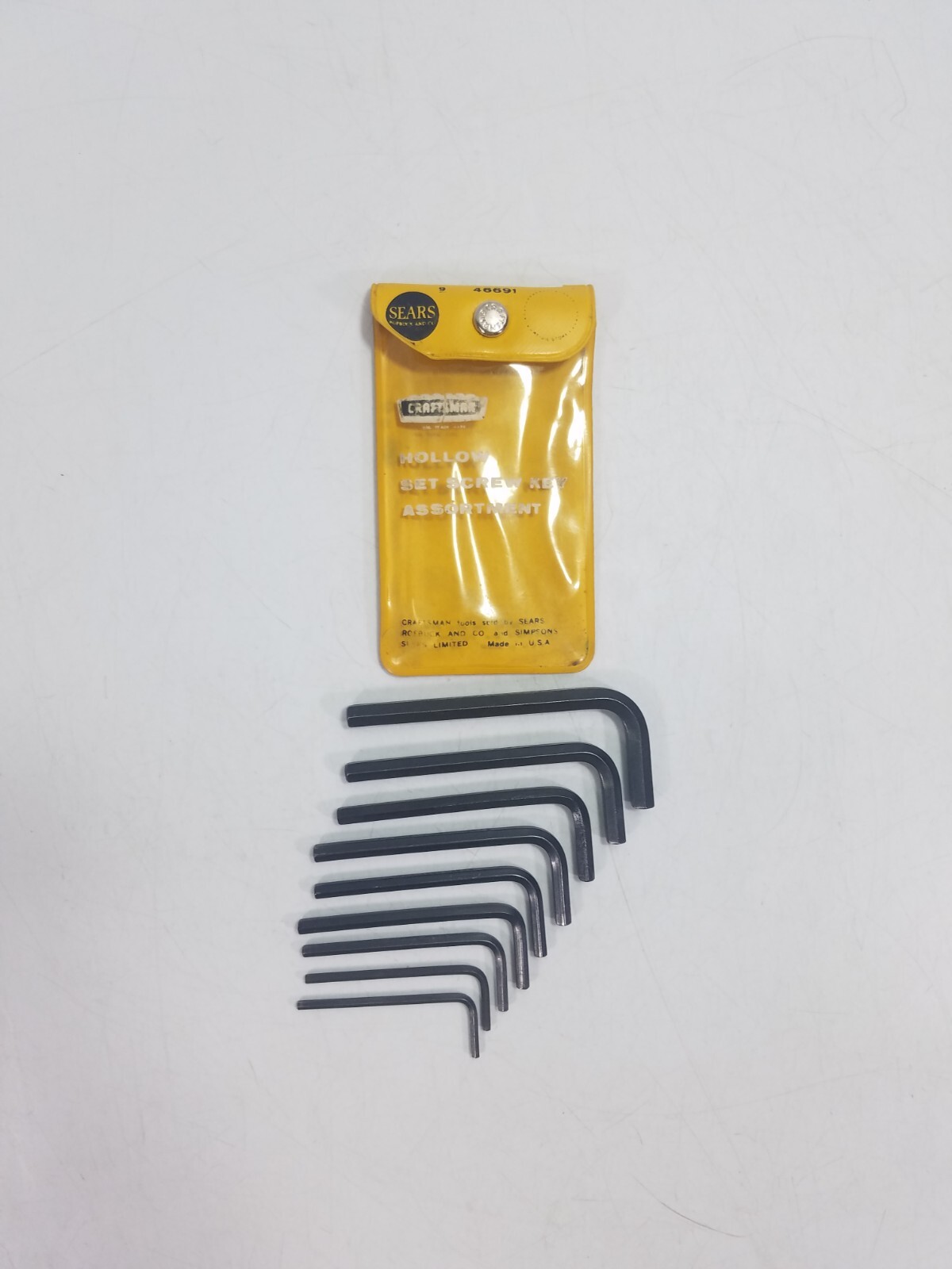 9pc Sears Craftsman Hex Allen Wrench Hollow Set Screw Key Assortment ...