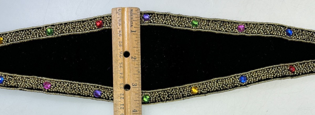 XS / Small Morgan Taylor Black Velvet Stretch Belt Costume 
