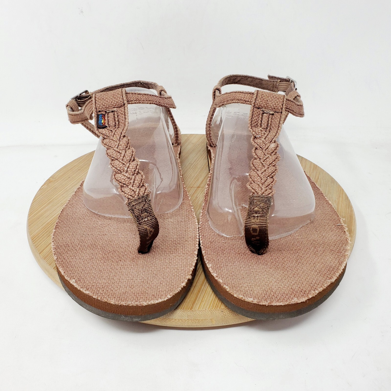 Rainbow T Street Sandals Womens 9 Hemp Thong Flip Flops Brown Shoes XL