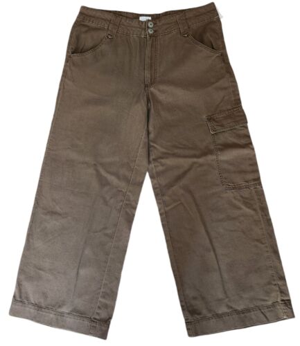 Time and Tru Women's Size 14 Wide Leg Chocolate Fudge Brown Cargo Pants NEW