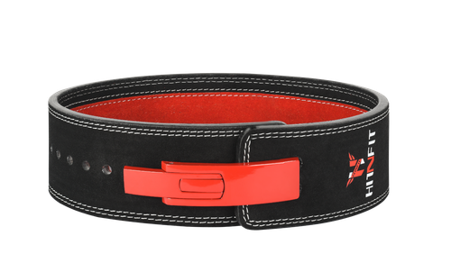 HNF 10mm Lever Belt -Black-Red Double Tone 10cm Wide (Powerlifting, Strongman) - Picture 6 of 8