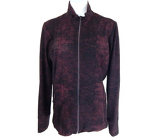 Athleta Women's Large Jacket Shanti Jacquard Antique Burgundy Full Zip EUC