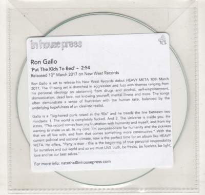 (HN811) Ron Gallo, Put The Kids To Bed - 2017 DJ CD