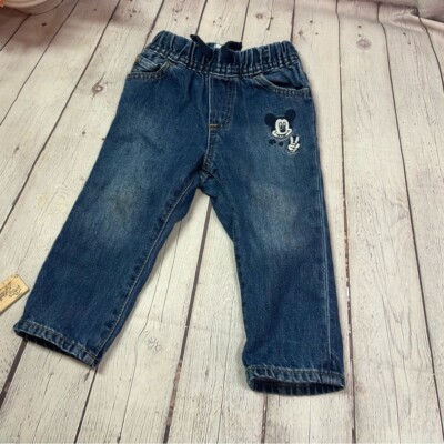 baby gap Disney mickey mouse slim Jeans with Elastic Waistband sz 18-24M