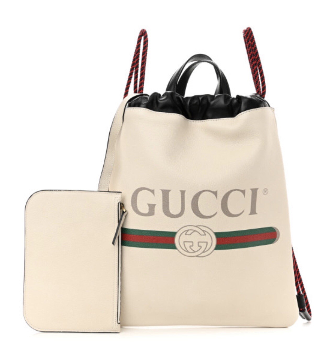 Gucci Zaino White Cripto Logo Drawstring Backpack… - image 1