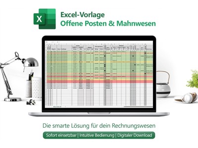 Excel-Vorlage: Mahnwesen & Offene-Posten-Übersicht (inkl. Einweisung per Zoom)