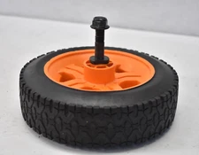 Non Flat Plastic Wheel Replacement Orange/Black 8" Dia Replacement Tire