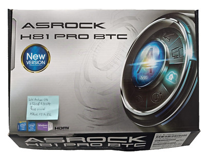 ASRock H81 Pro BTC 6 PCIE for Crypto with Intel Pentium G3260 and 8GB RAM Kit