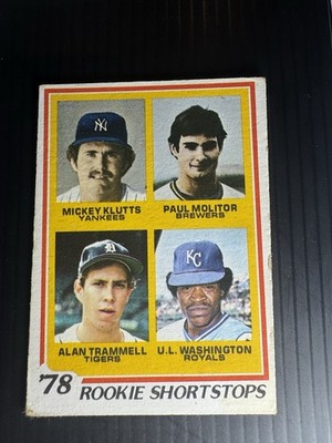 1978 Topps - Rookie Shortstops Paul Molitor, Alan Trammell, U.L. Washington #707