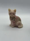 Fenton | Burmese Sitting Cat Figurine | Signed | Hand Painted [GLOWS]